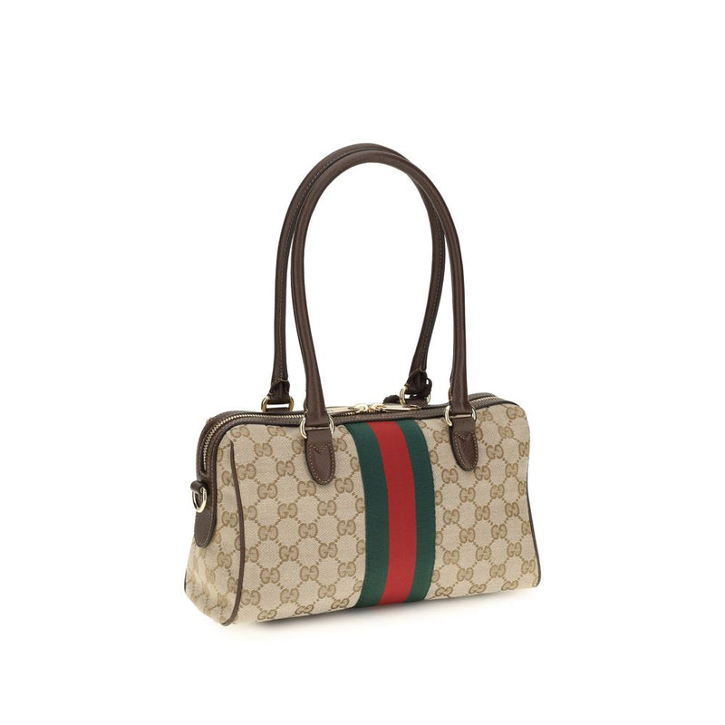 Gucci Horsebit Beige Fabric Handbag - Elegant Shoulder Bag