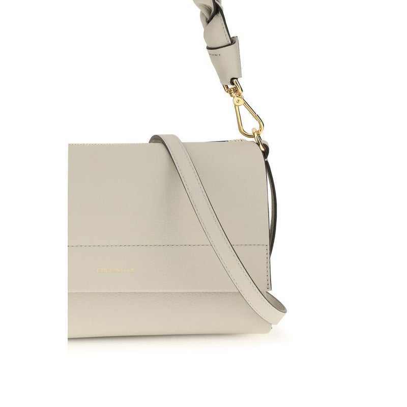Coccinelle Beige Calf Leather Bos Taurus Shoulder Bag