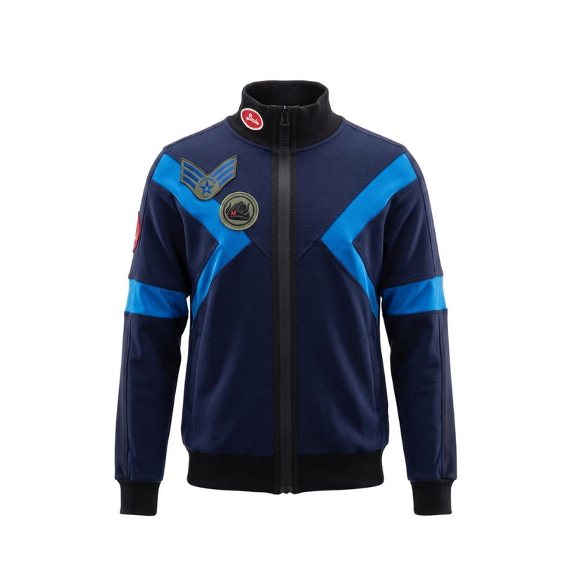 Mr&Mrs Italy Blue Cotton Women's Zip-Up Sweatshirt