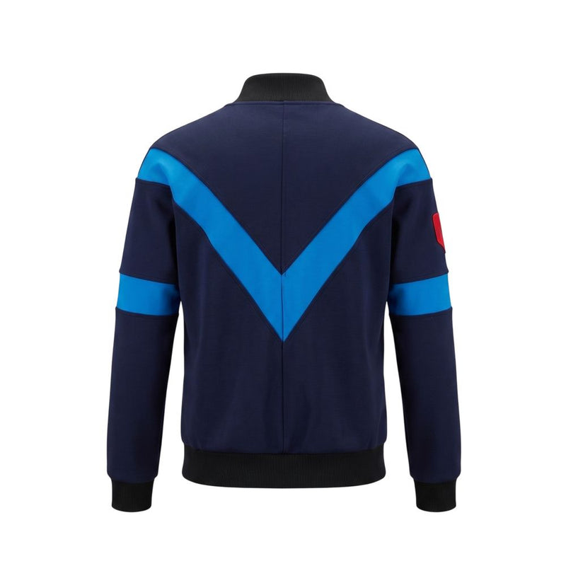 Mr&Mrs Italy Blue Cotton Women's Zip-Up Sweatshirt