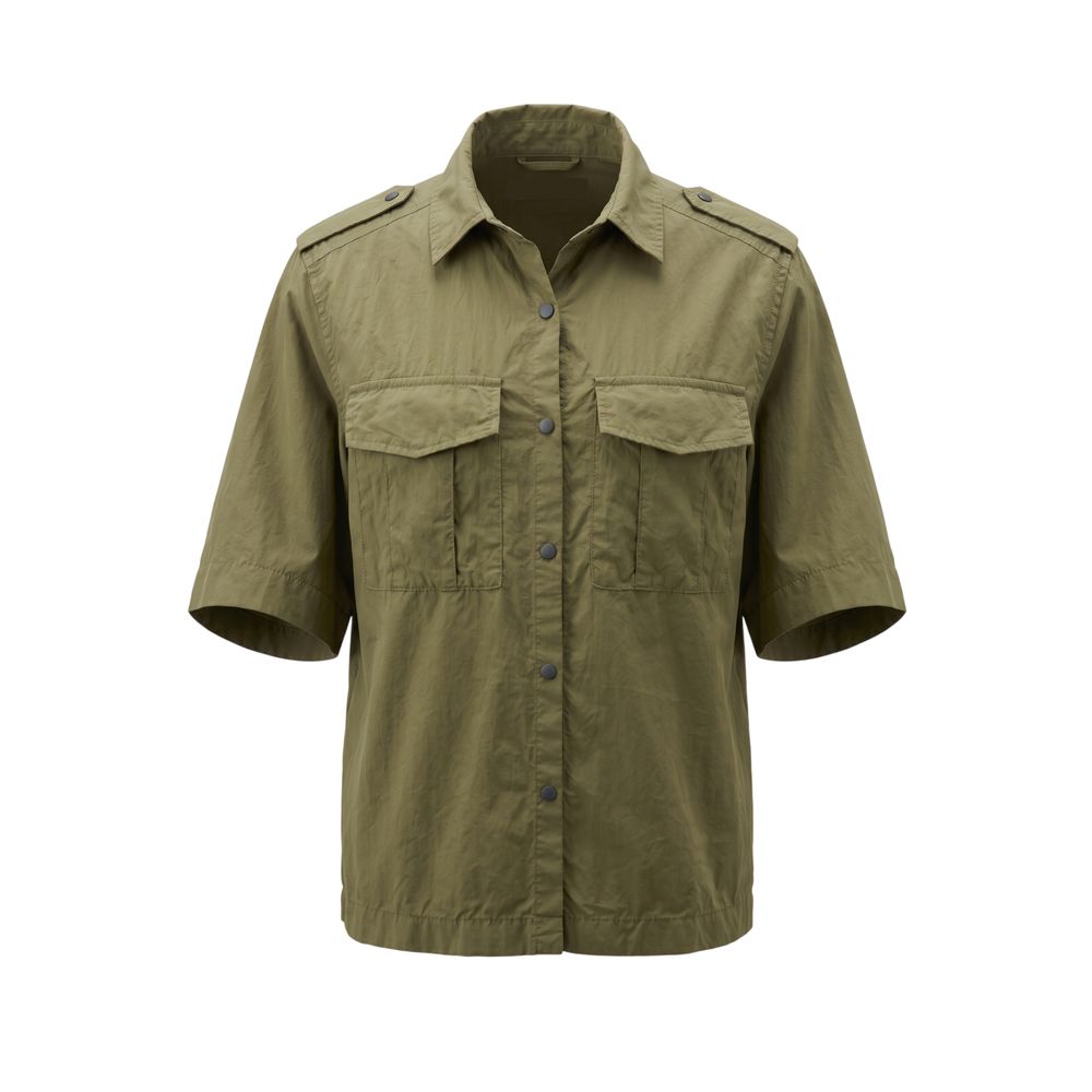 Mr&Mrs Italy Green Cotton Women Shirt - Military-Inspired Chic