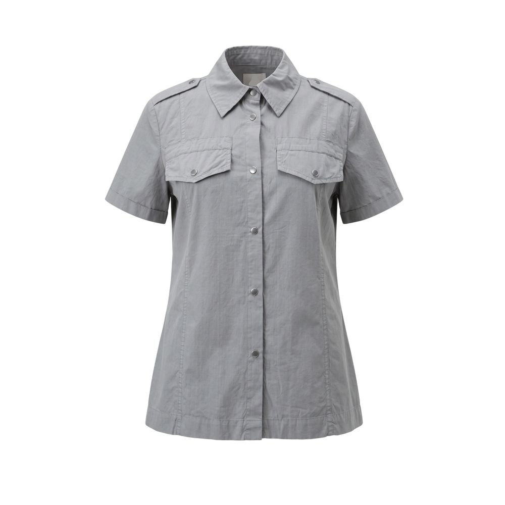 Mr&Mrs Italy Grey Cotton Women Shirt - Sophisticated Style
