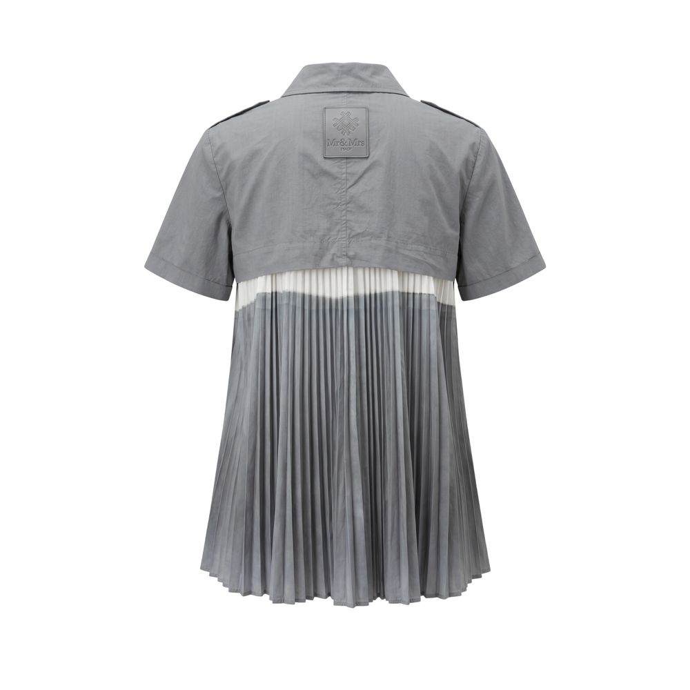 Mr&Mrs Italy Grey Cotton Women Shirt - Sophisticated Style