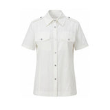 Mr&Mrs Italy White Cotton Women Shirt - Elegant Short-Sleeved Design