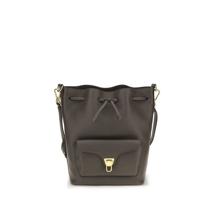 Coccinelle Brown Calf Leather Bos Taurus Backet Bag