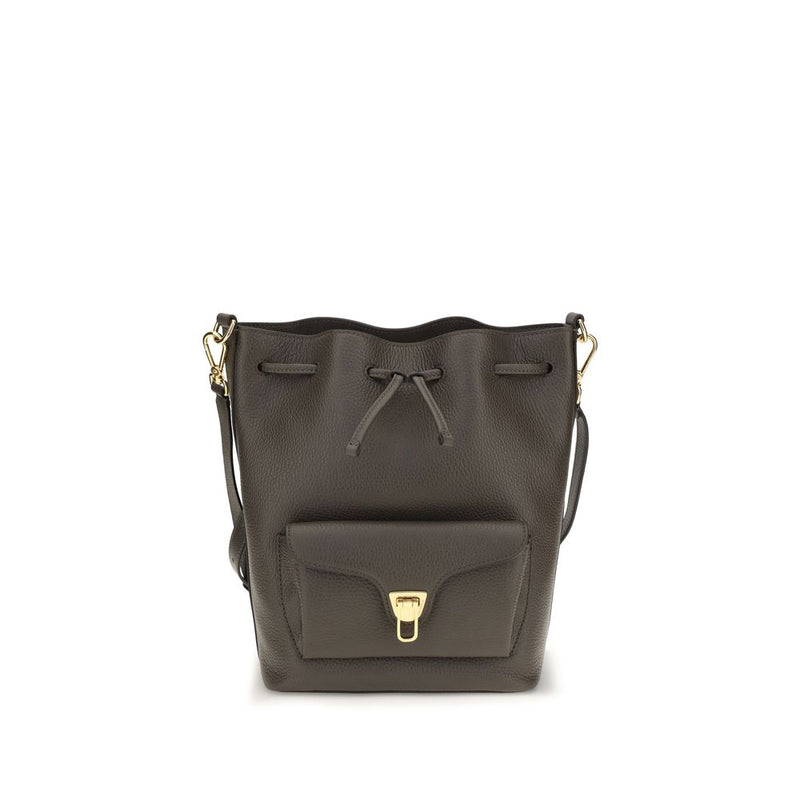 Coccinelle Brown Calf Leather Bos Taurus Bucket Bag