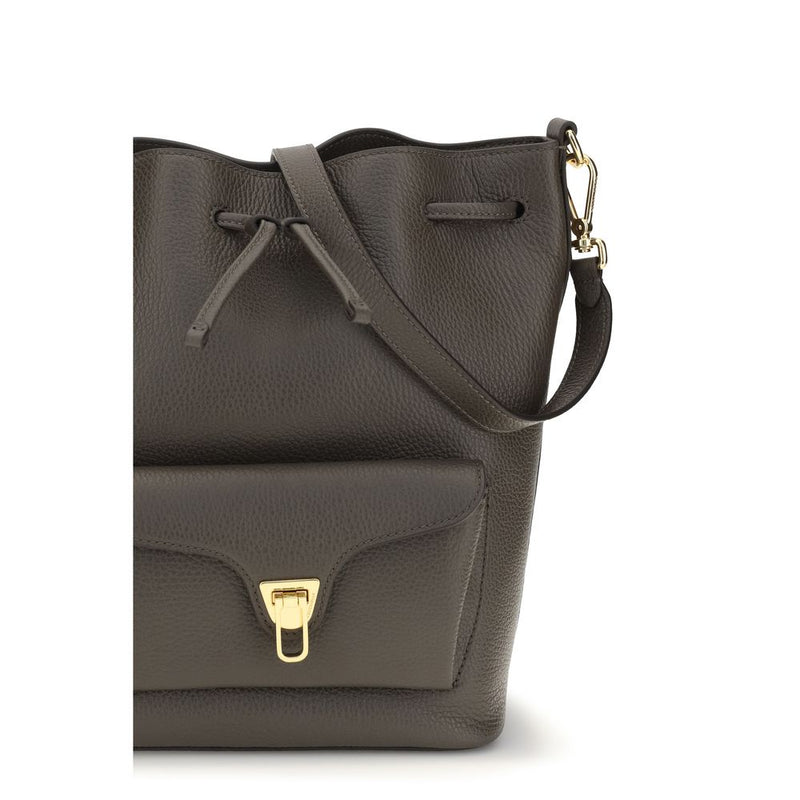 Coccinelle Brown Calf Leather Bos Taurus Bucket Bag