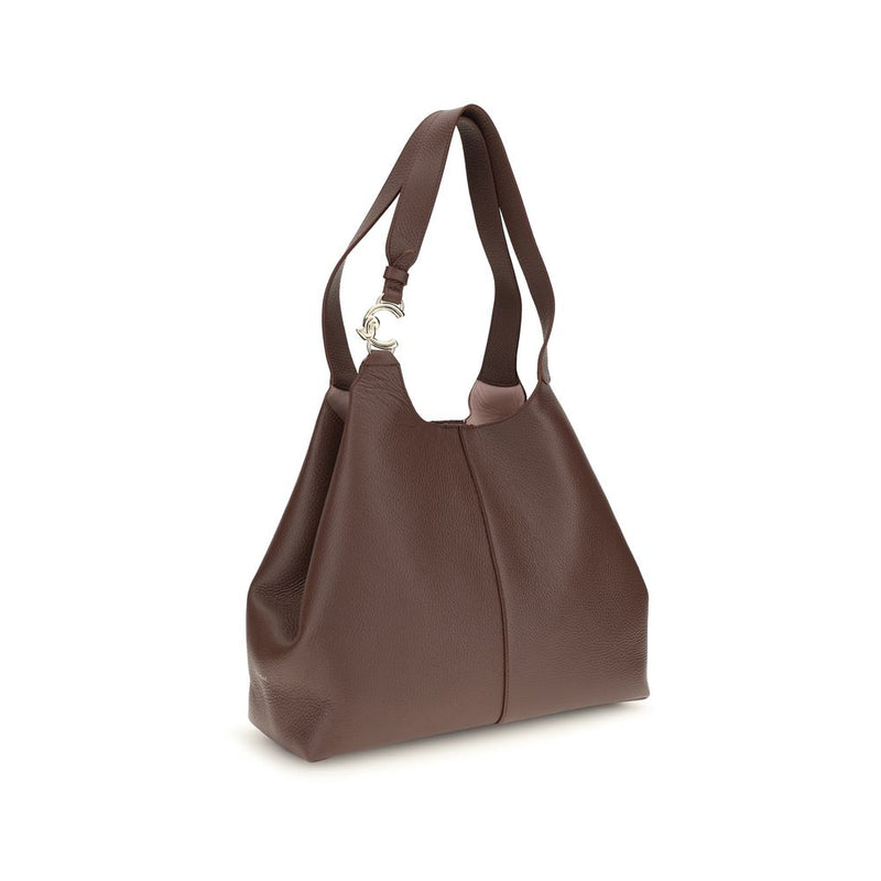 Coccinelle Beige Calf Leather Bos Taurus Shoulder Bag