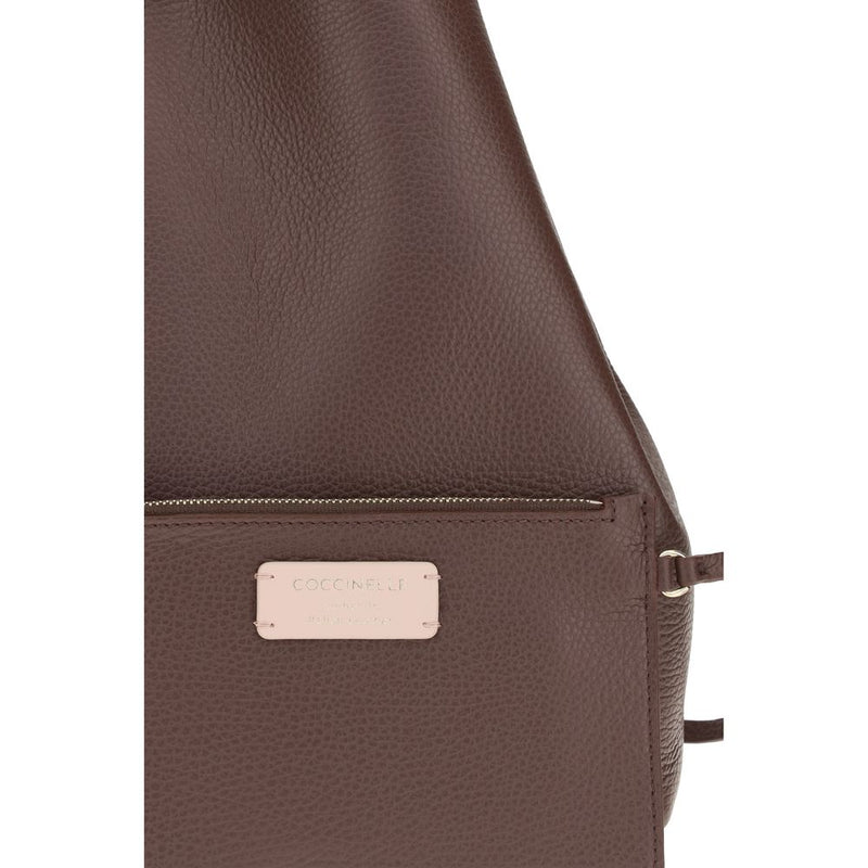 Coccinelle Beige Calf Leather Bos Taurus Shoulder Bag