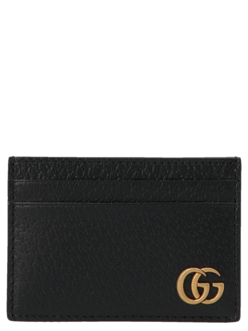 Porte-cartes Gucci en cuir de veau noir