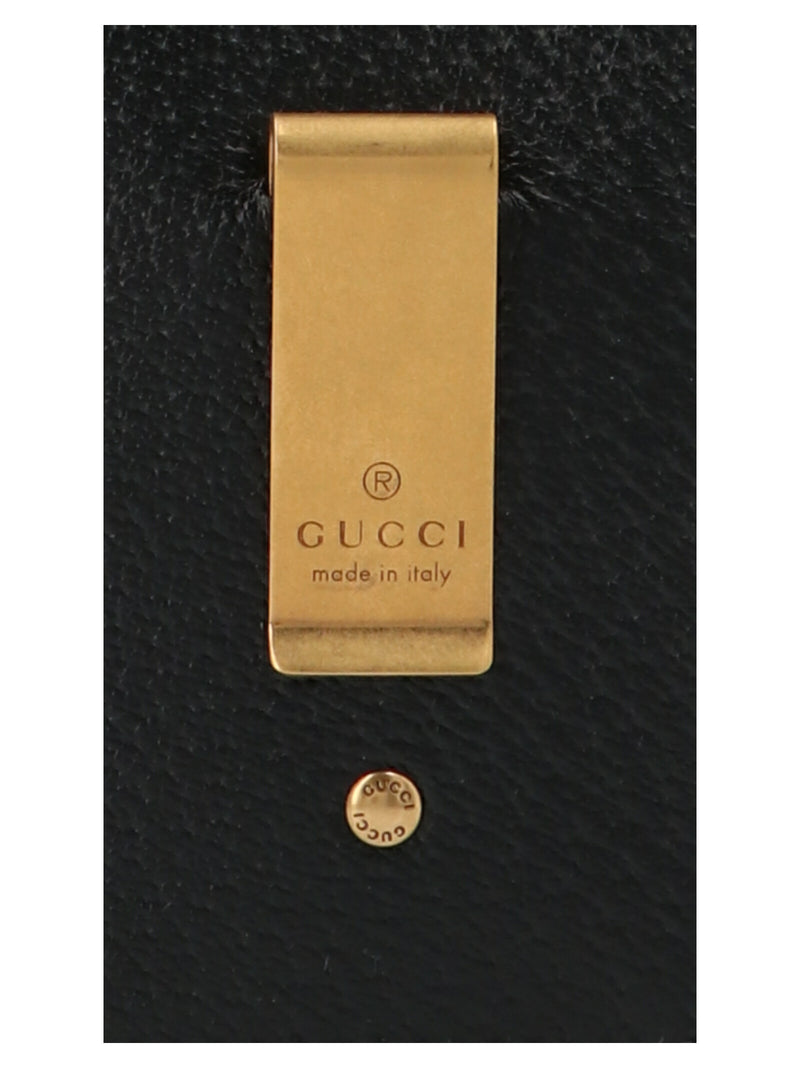 Porte-cartes Gucci en cuir de veau noir