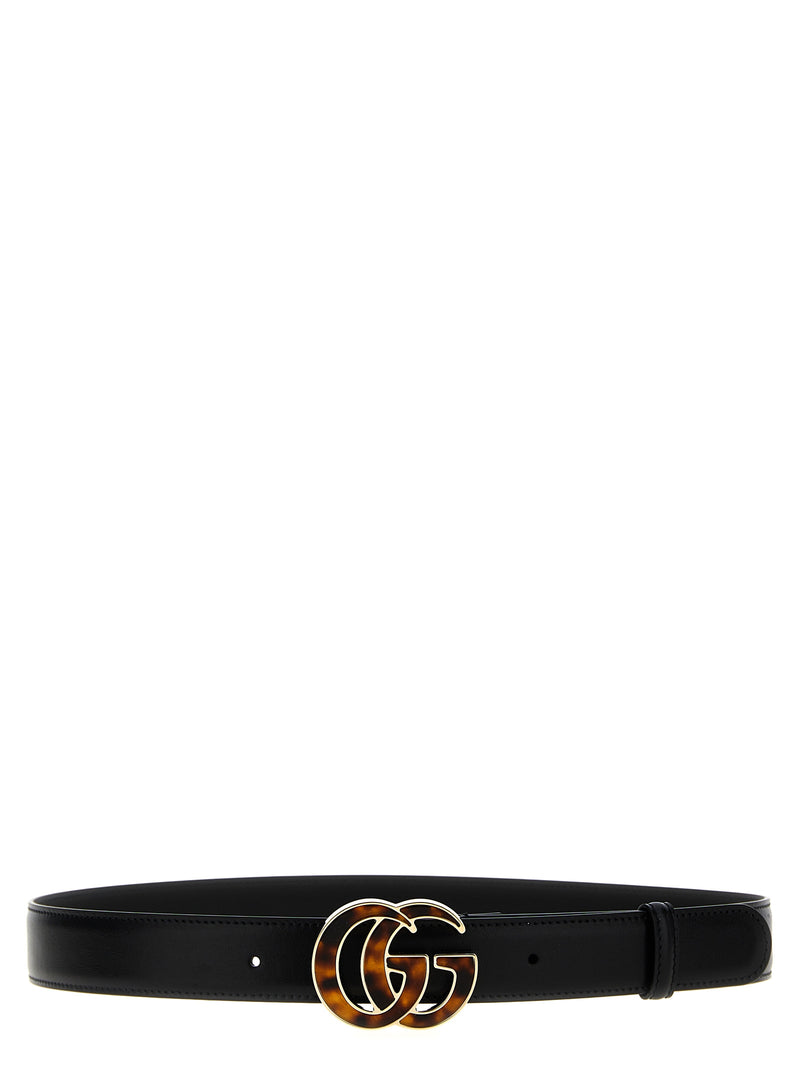 Gucci Black Calfskin GG Marmont Regular Belt