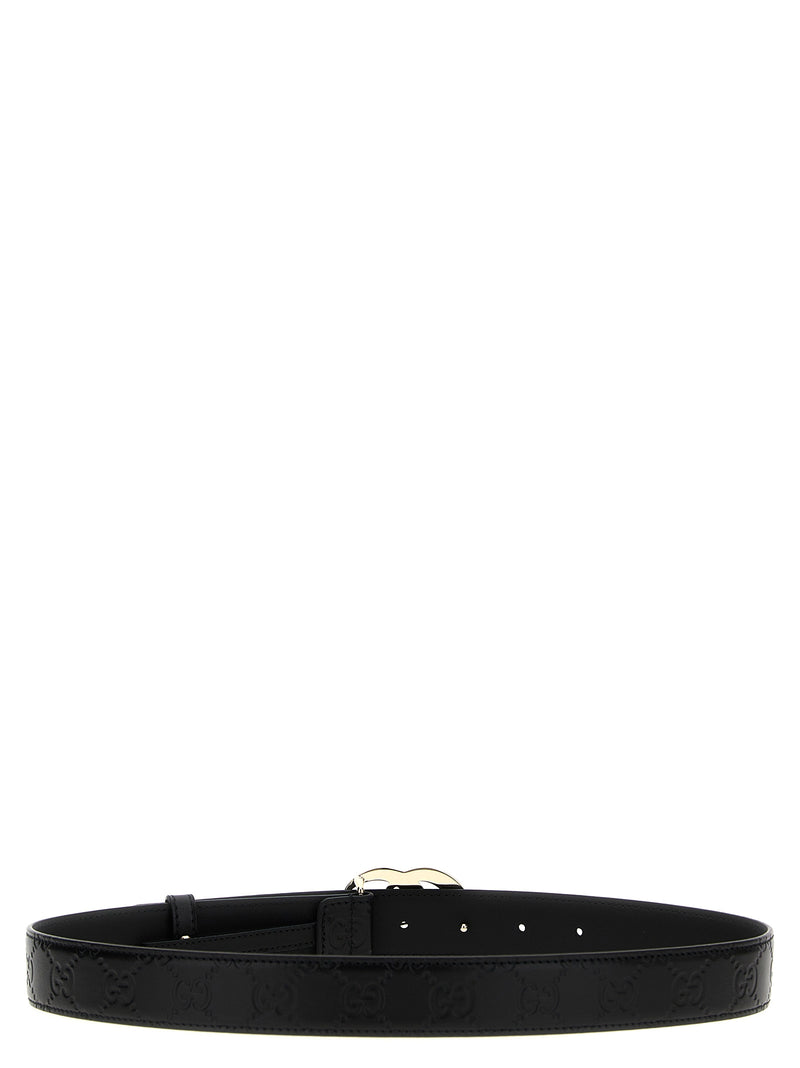 Gucci Black Calfskin GG Milano Regular Belt