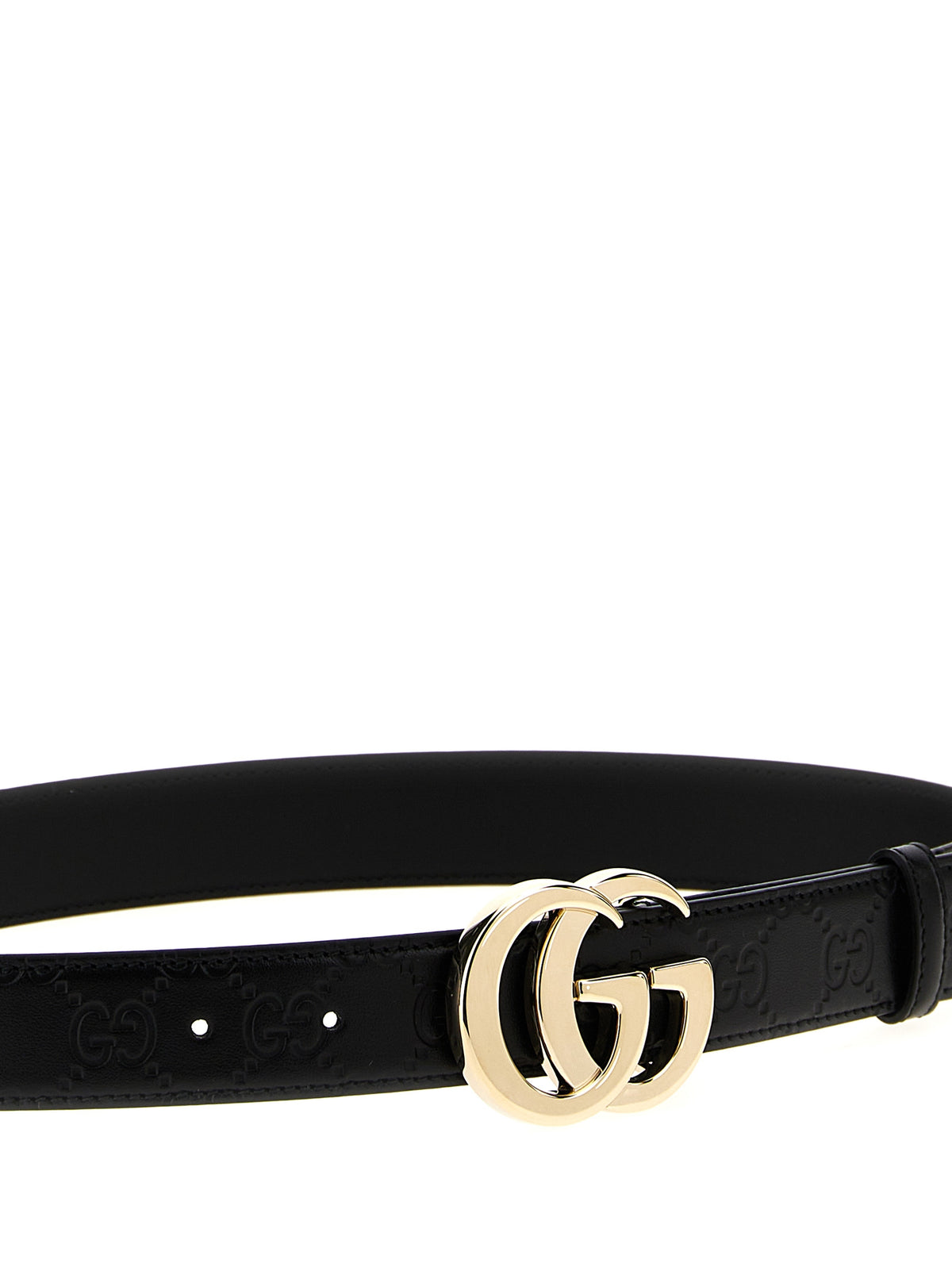 Gucci Black Calfskin GG Milano Regular Belt