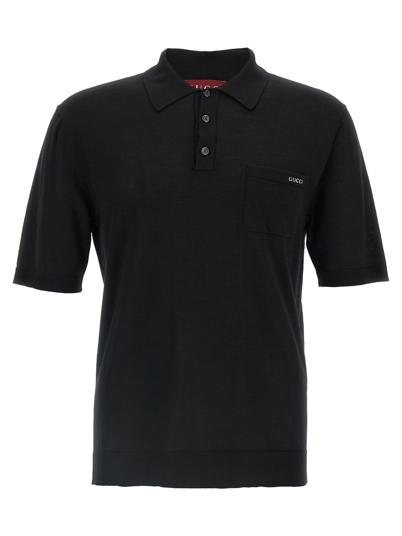 Gucci Black Wool Polo Shirt - Timeless Elegance