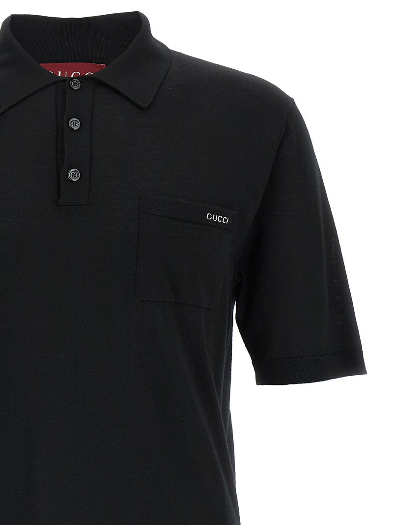 Gucci Black Wool Polo Shirt - Timeless Elegance