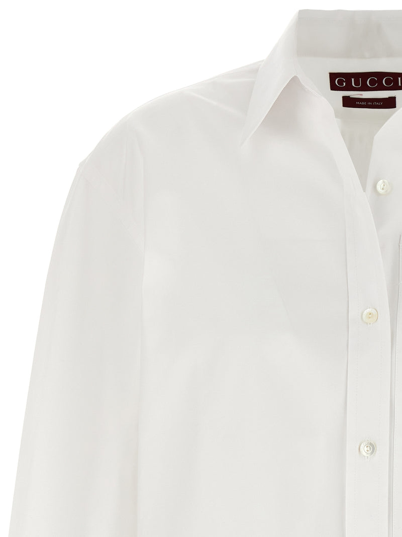 Gucci White Cotton Blouse