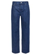 Gucci Blue Cotton Straight-Leg Jeans
