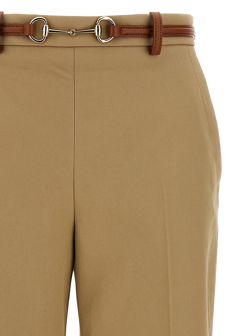 Gucci Beige Cotton Casual Pants - Elegant & Trendy Design