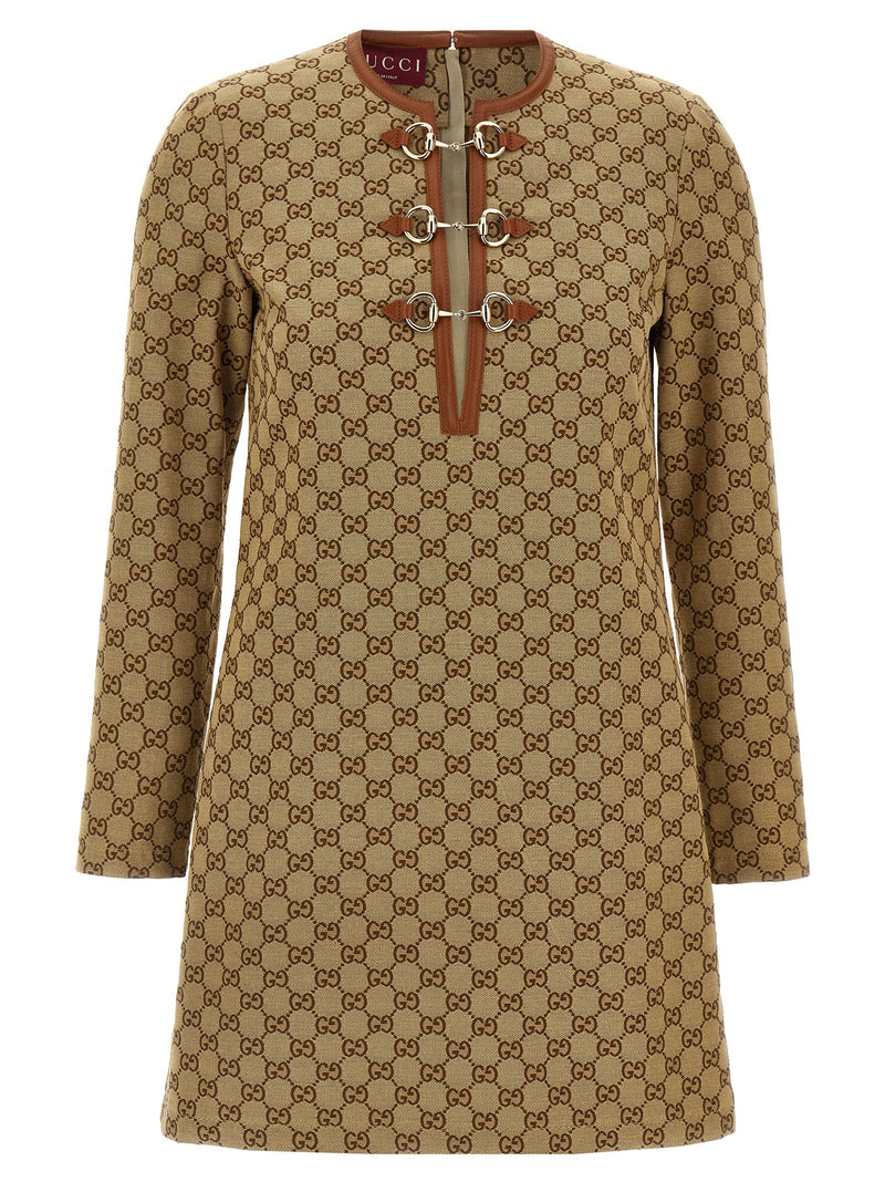 Gucci Beige Cotton Short Dress - Elegant Mini Dress for Women