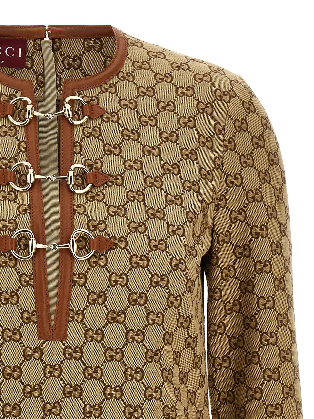 Gucci Beige Cotton Short Dress - Elegant V-Neck Design