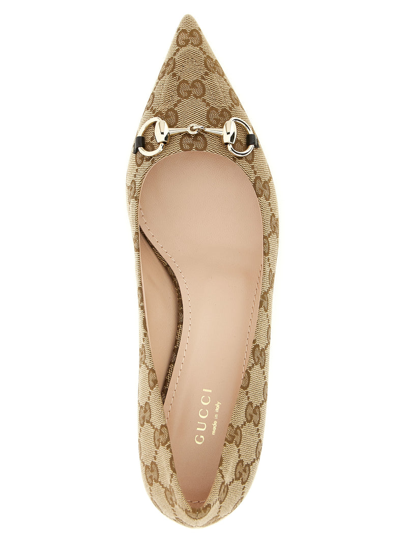 Escarpins mi-hauts Gucci en polyester beige