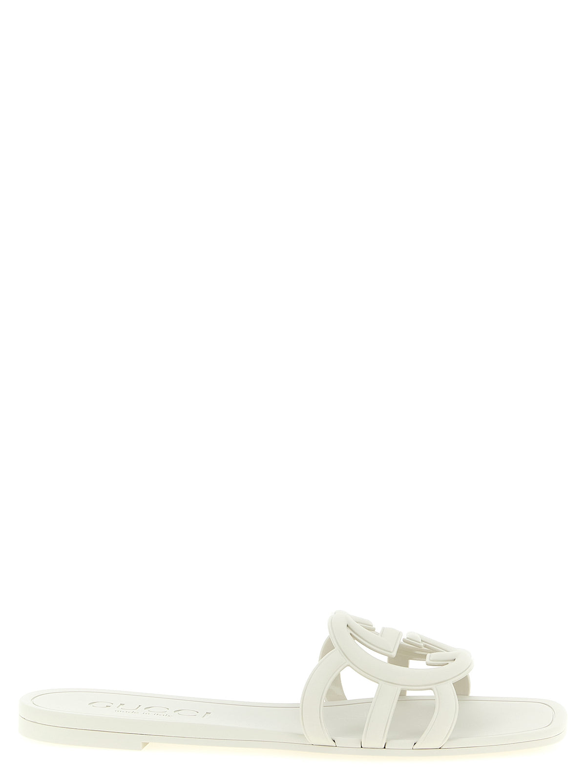 Tongs en caoutchouc grises Gucci