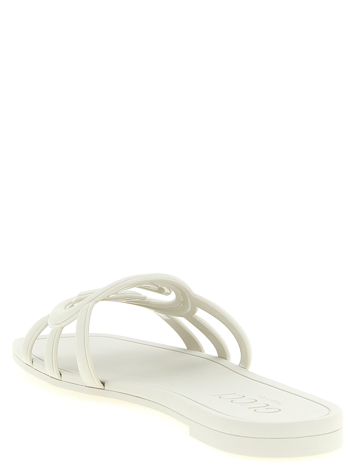 Tongs en caoutchouc grises Gucci