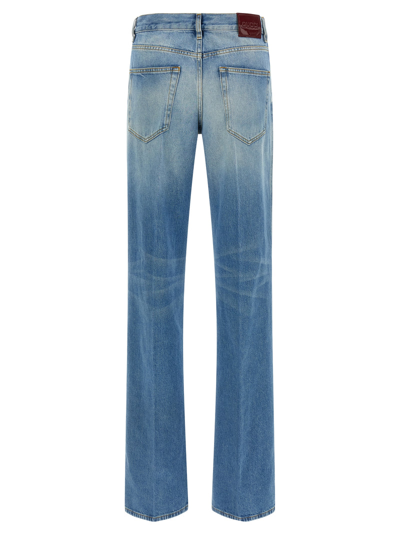 Gucci Blue Cotton Flared Jeans