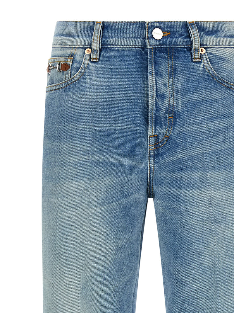 Gucci Blue Cotton Flared Jeans