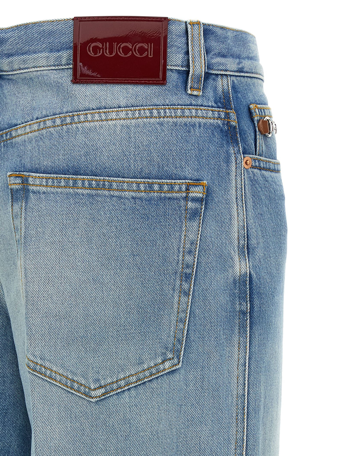 Jean évasé en coton bleu Gucci