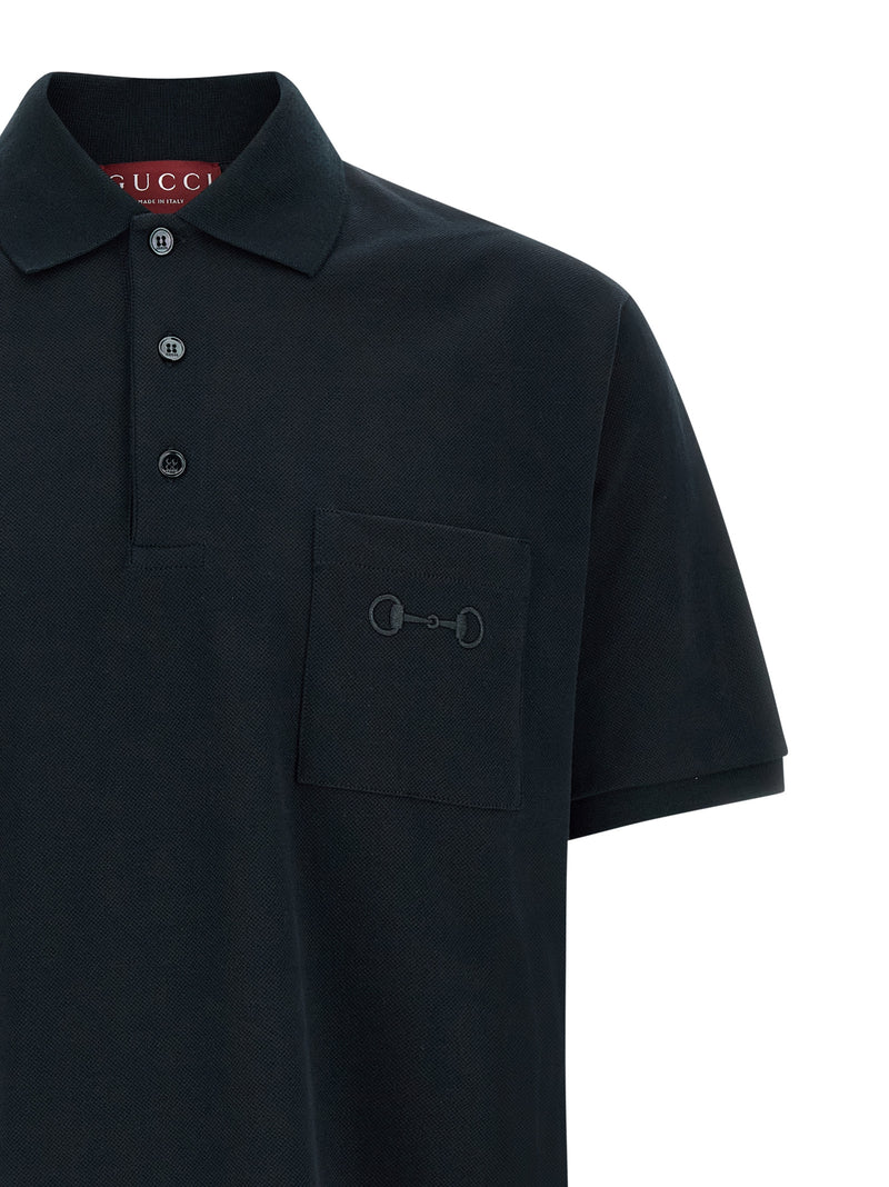 Gucci Blue Cotton Polo Shirt