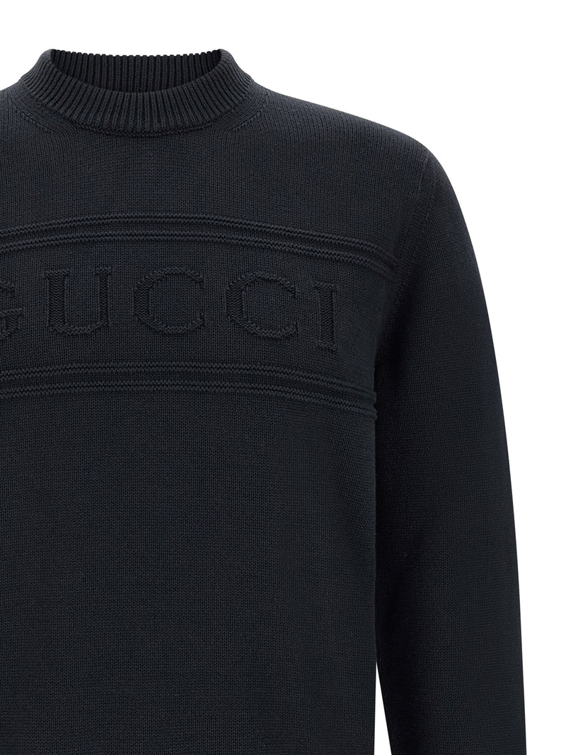 Gucci Blue Cotton Cardigan