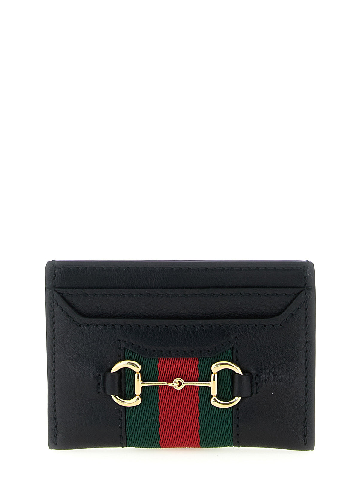 Porte-cartes Gucci en cuir de veau noir