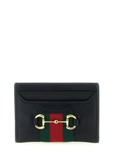 Porte-cartes Gucci en cuir de veau noir