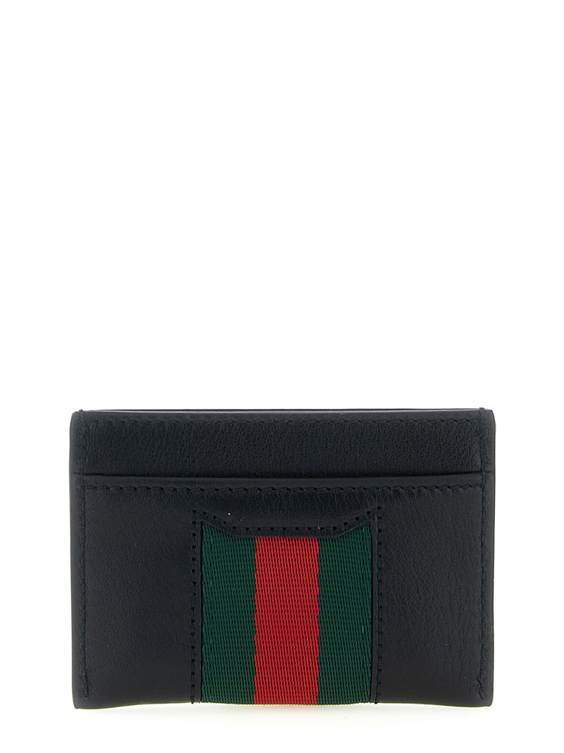 Porte-cartes Gucci en cuir de veau noir