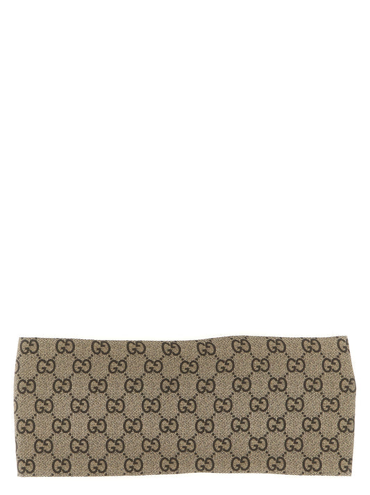 Serre-tête en soie beige Gucci