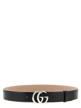 Ceinture classique Gucci en cuir de veau noir