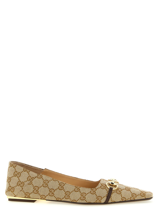 Gucci Beige Polyester Ballet Flats