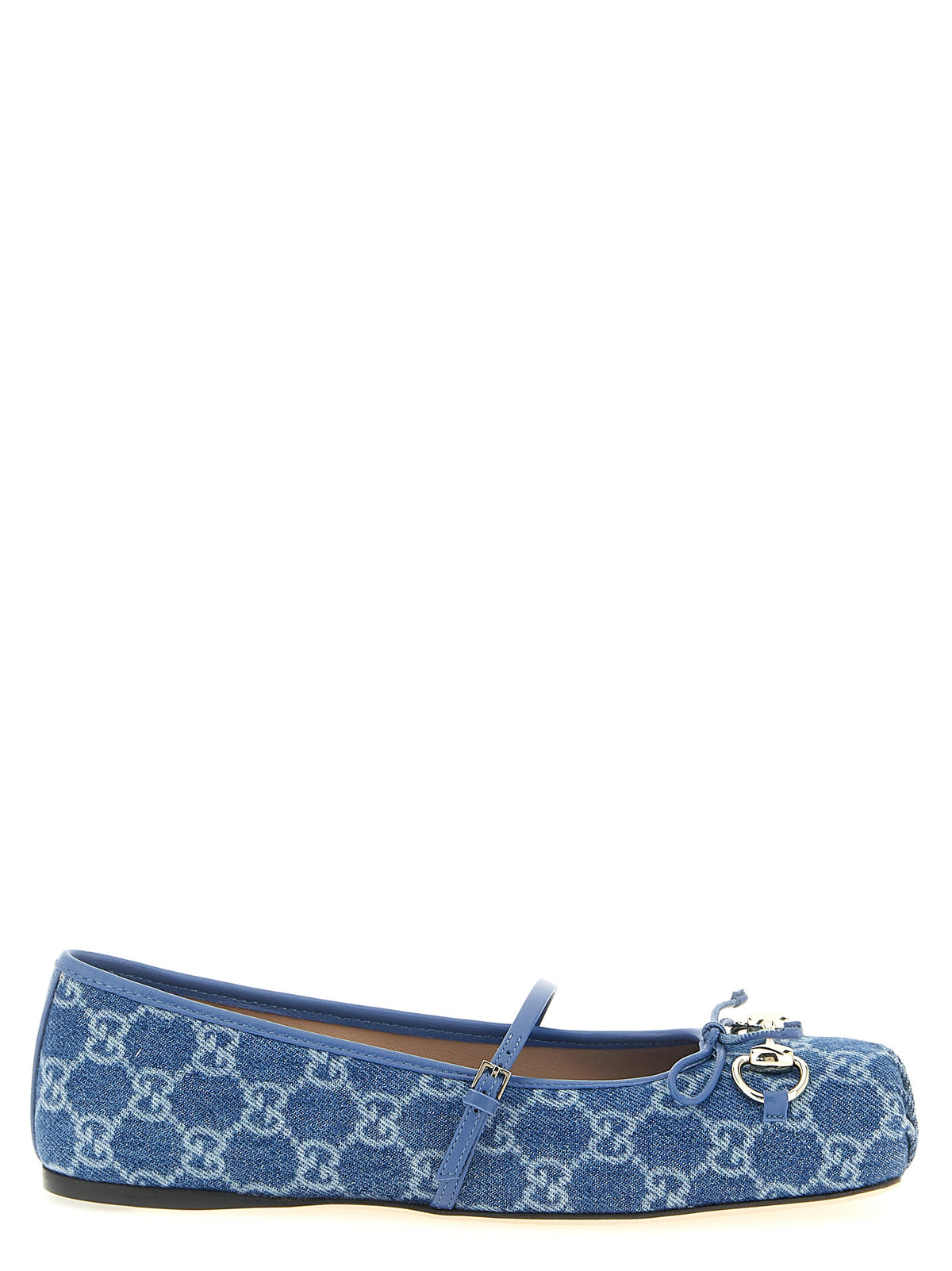 Gucci Blue Cotton GG Denim Ballet Flats for Women