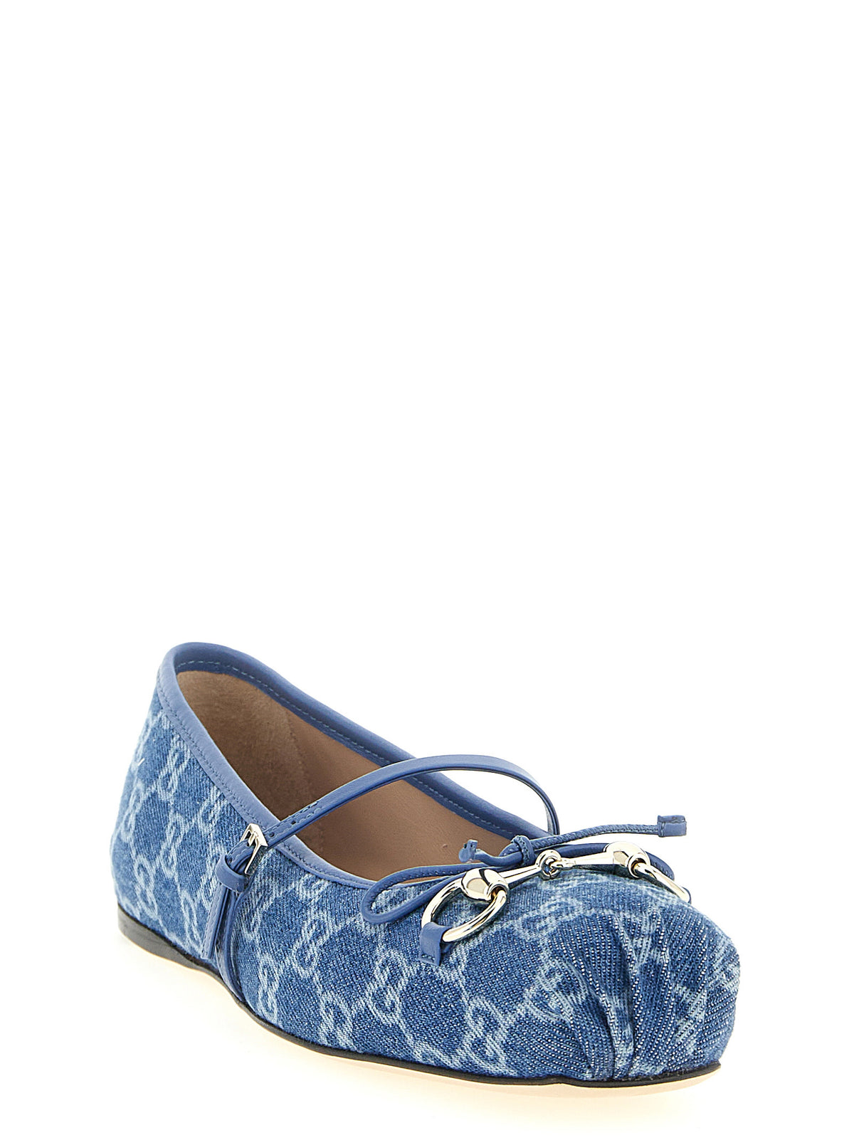 Gucci Blue Cotton GG Denim Ballet Flats for Women