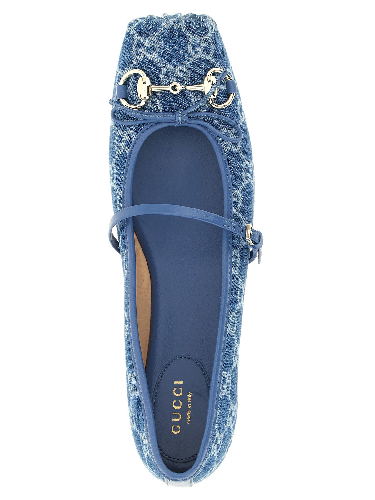 Gucci Blue Cotton GG Denim Ballet Flats for Women