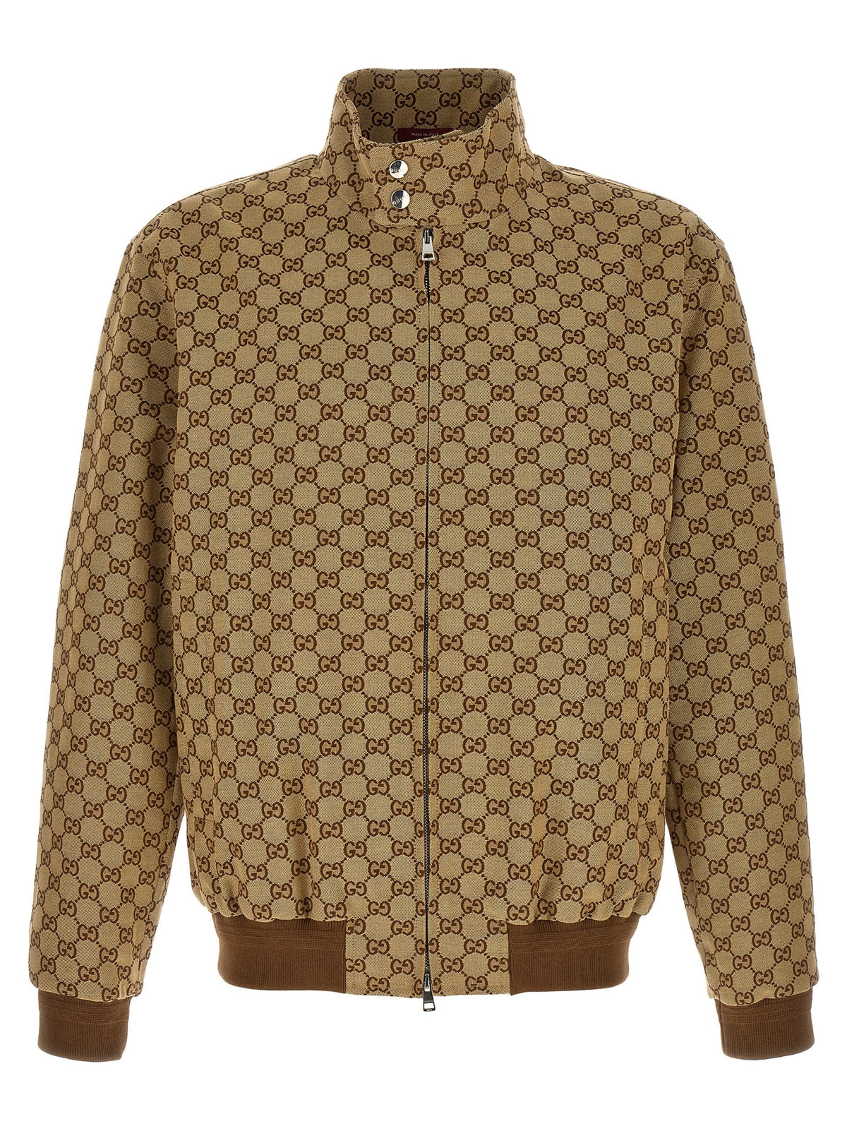 Blouson aviateur en coton beige Gucci