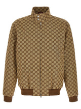 Blouson aviateur en coton beige Gucci