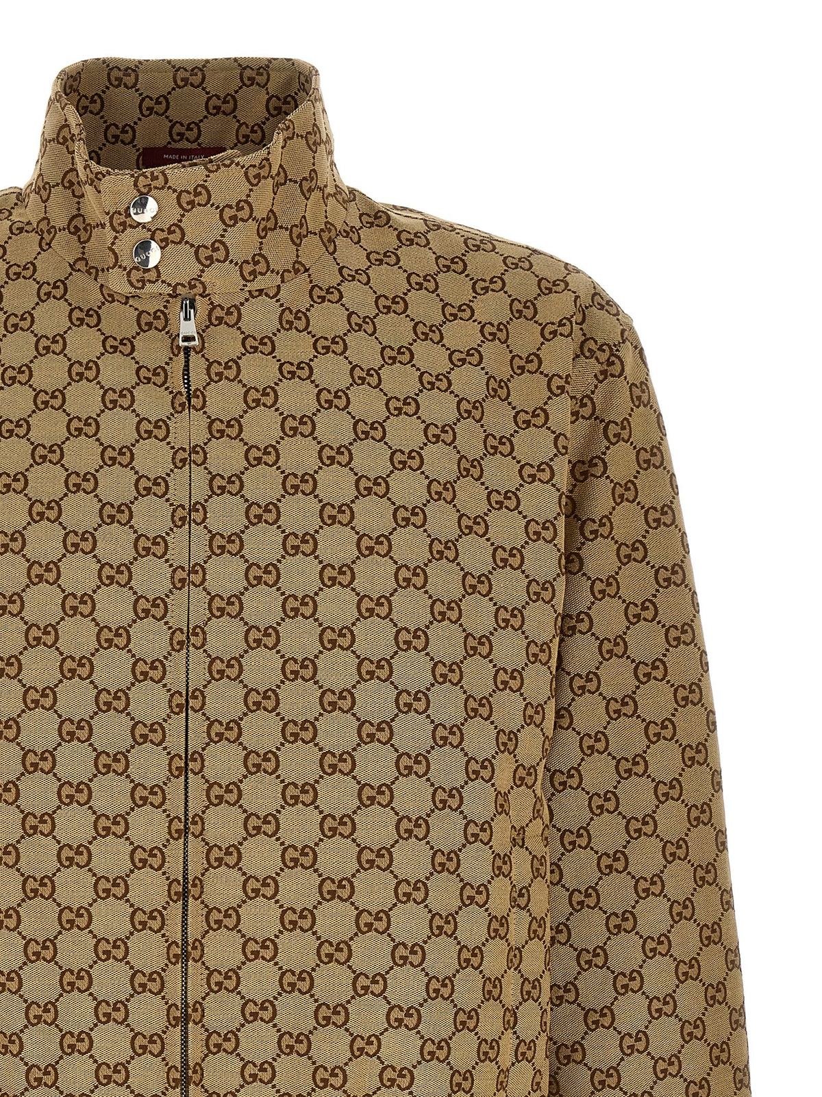 Blouson aviateur en coton beige Gucci