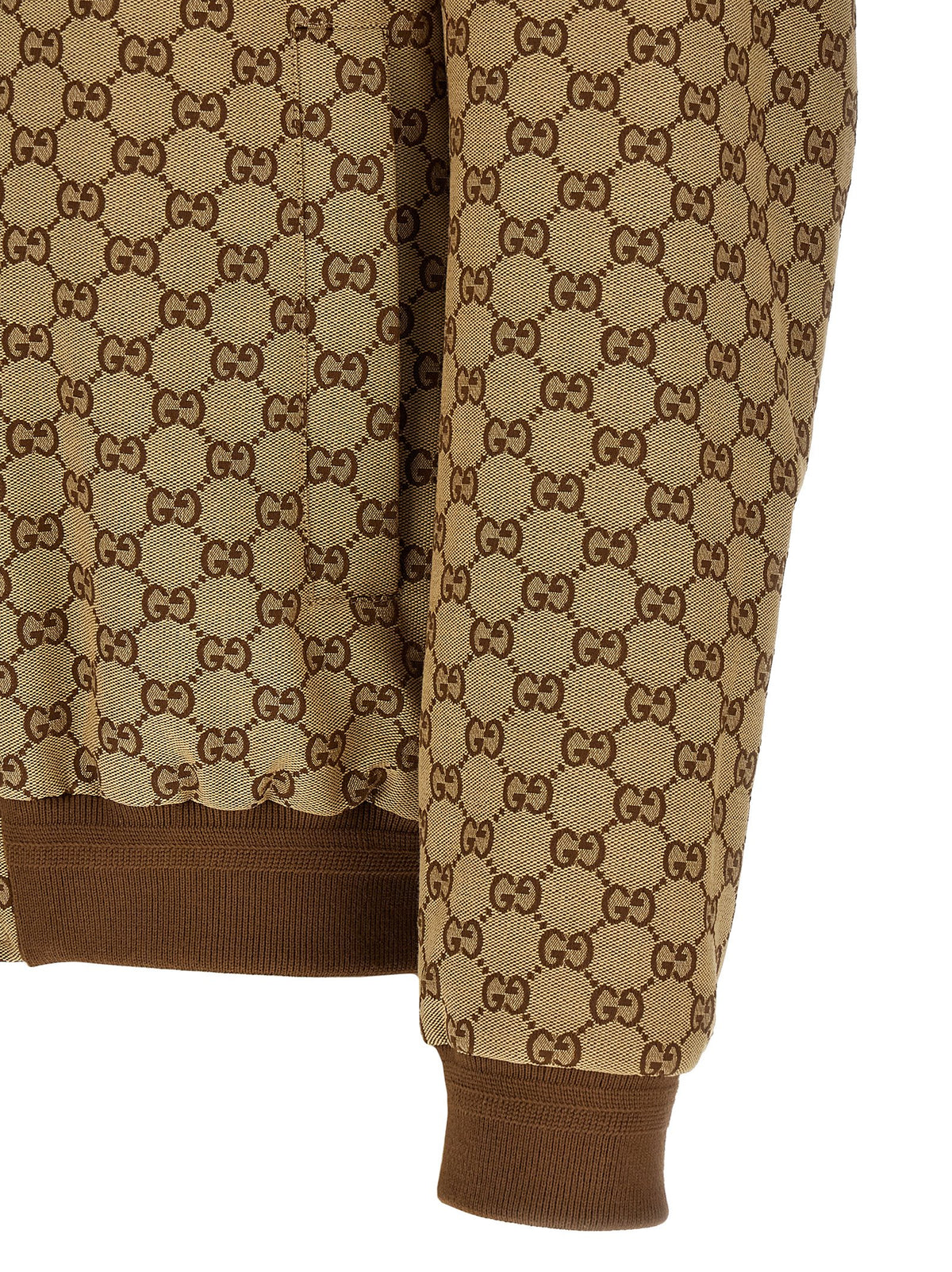 Blouson aviateur en coton beige Gucci