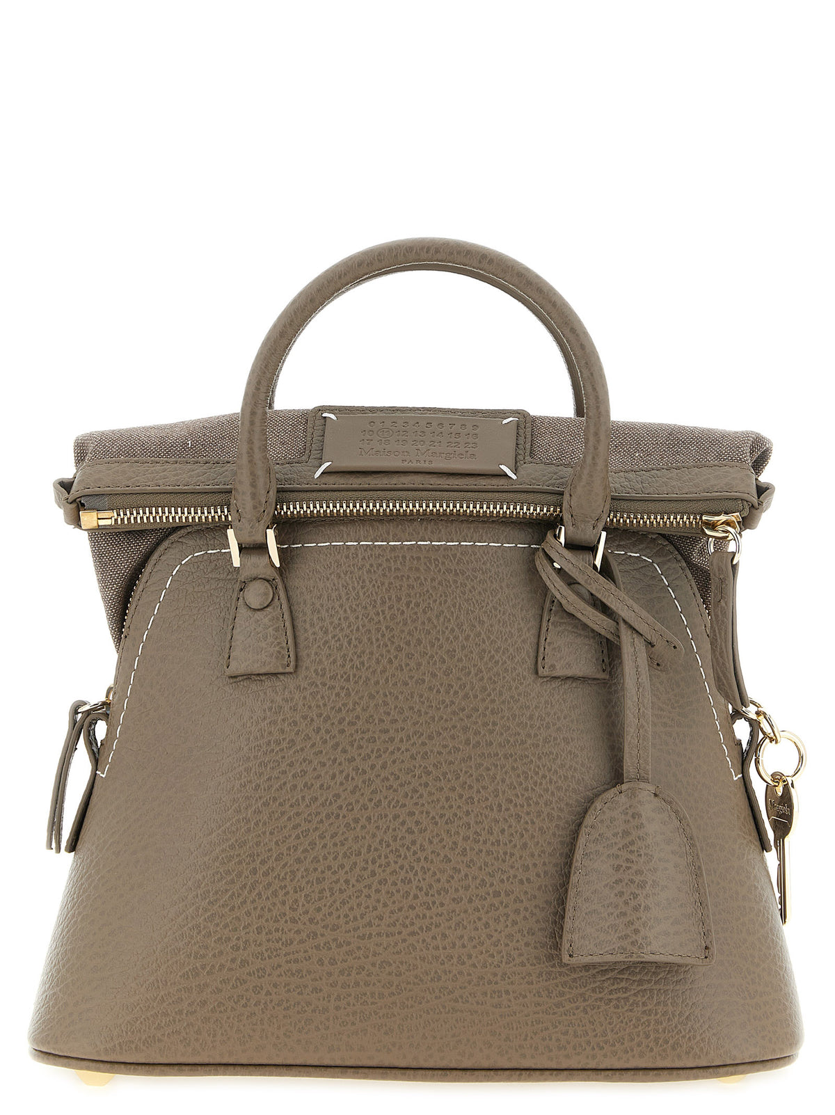 Sac porté épaule Maison Margiela en cuir de veau gris