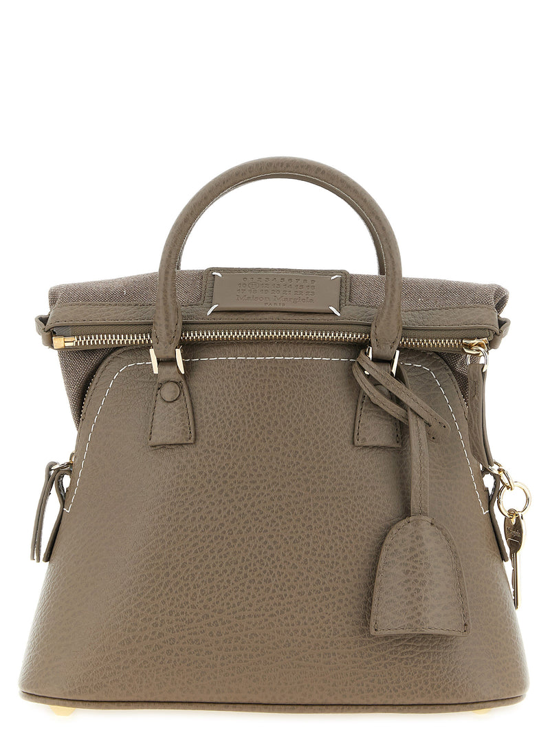 Sac porté épaule Maison Margiela en cuir de veau gris