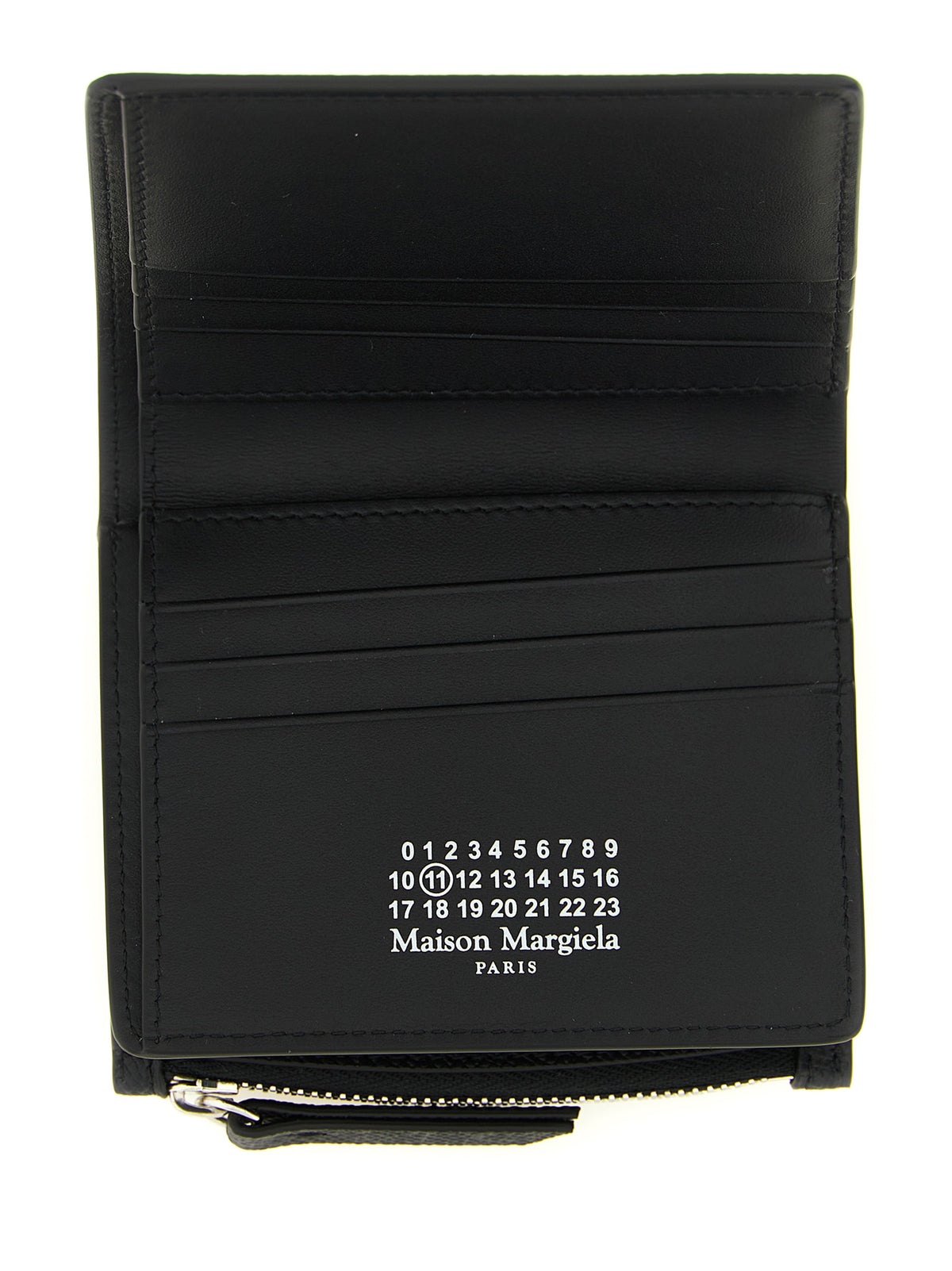 Porte-cartes en cuir de veau noir Maison Margiela