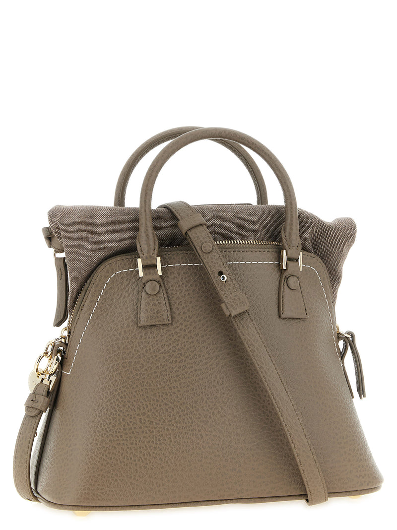 Sac porté épaule Maison Margiela en cuir de veau gris